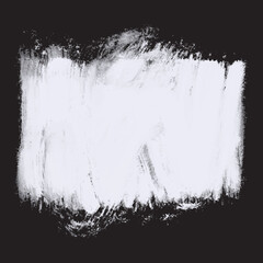 White oil acrylic paint over black background. White art brush paint texture for sale banner and business card. vector illustrator.