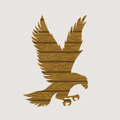 illustration vector of eagle in wood pattern perfect for print,etc.