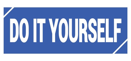 DO IT YOURSELF text written on blue stamp sign.