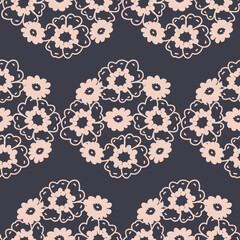 Beautiful floral pattern in small abstract flowers. Floral seamless background. Vintage template for fashion prints.