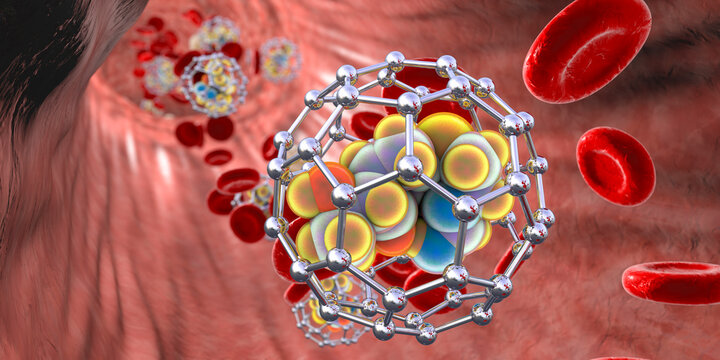 Fullerene nanoparticles in blood