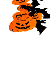 Halloween paper decor on white background. Happy holiday concept