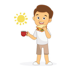 A man eats a very large sandwich.