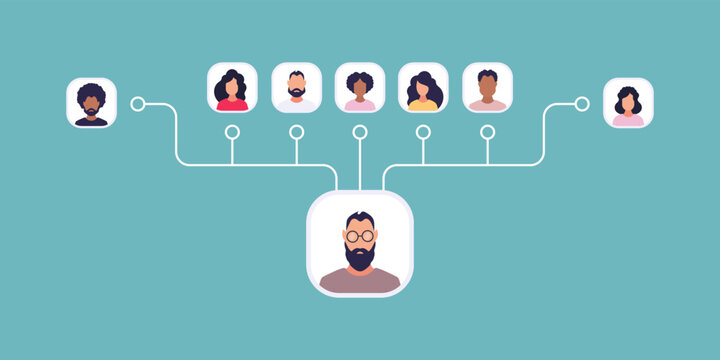 Scheme of subordination of people. Vector.