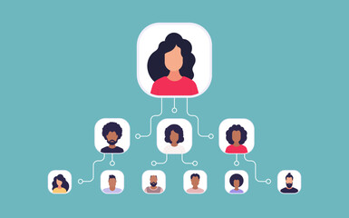 Scheme of the chief of subordinates. Vector.