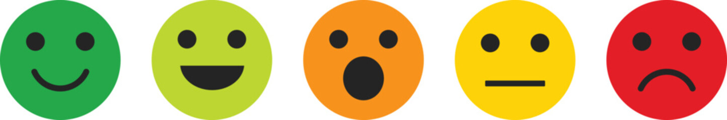 Vector of the smiles. Concept of the positive and negative review