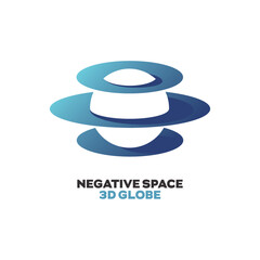 Negative Space 3D Globe 