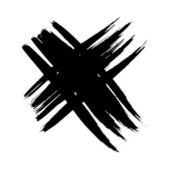 Black Hand drawn cross symbol