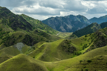 Fototapeta premium landscape in the mountains along Duku road in Xinjiang, China