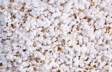  background of popcorn top view closeup