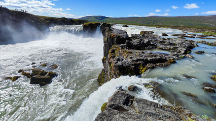 View at Godafoss waterfall in Iceland
