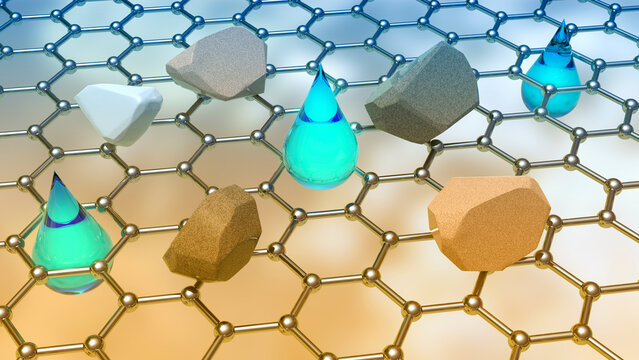 Graphene Water Filter, 3D Illustration