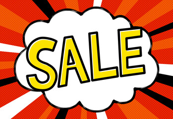 セール　集中線背景　赤色