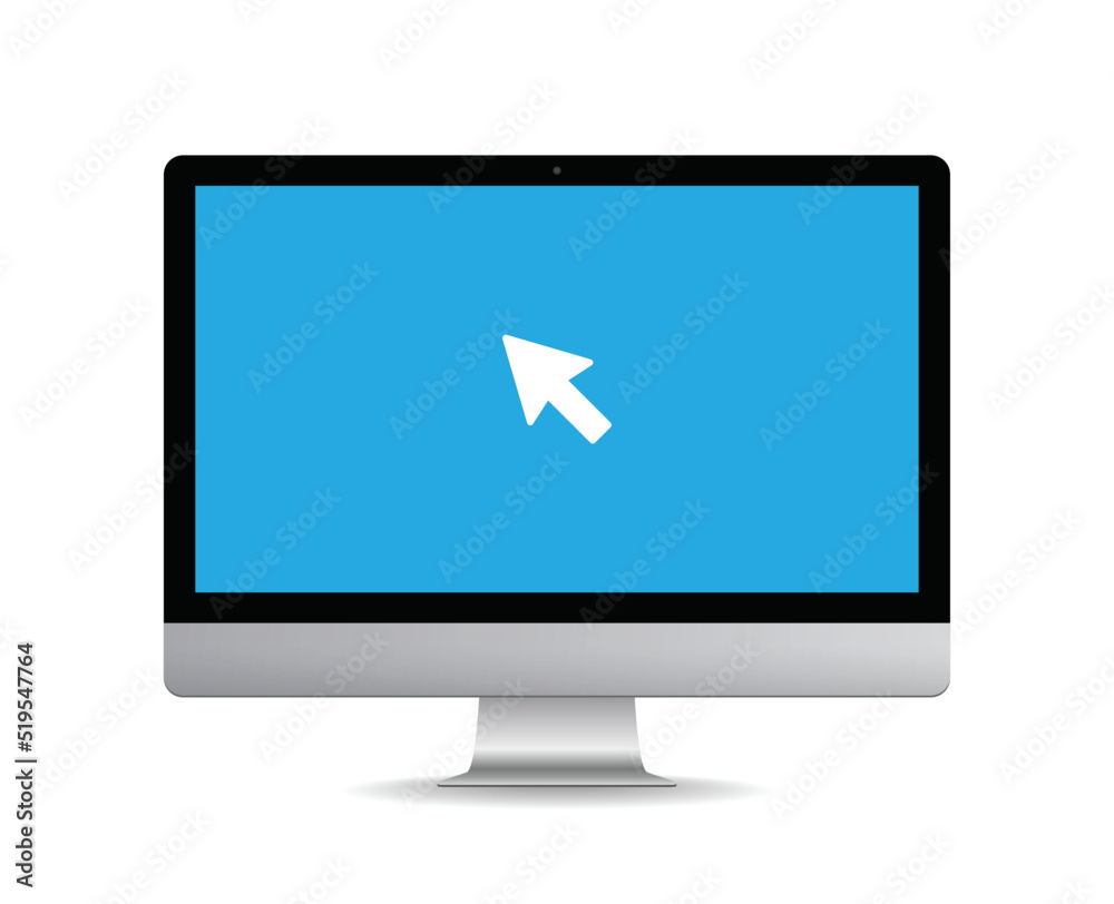 Poster Computer screen with cursor symbol vector illustration. Desktop icon in graphic design.