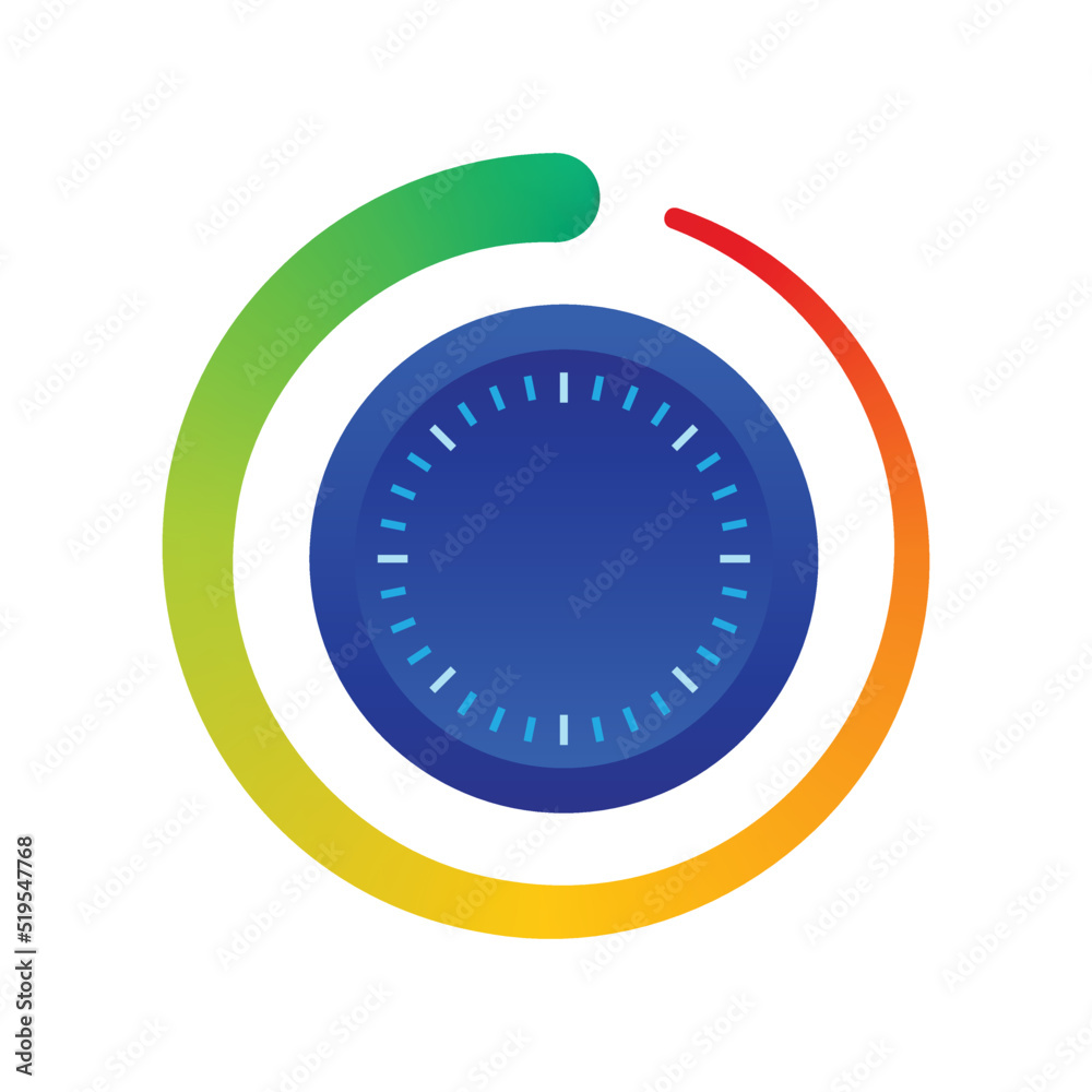Poster gauge button vector illustration. analogue regulator symbol in graphic design.