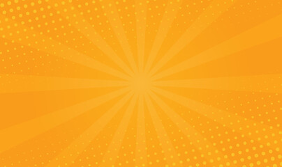 Orange comic background. Retro banner vector illustration.