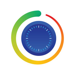 Gauge button vector illustration. Analogue regulator symbol in graphic design.