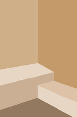 empty shelf or room interior design created with illustration render 3D, Product showing presentaion concept	
