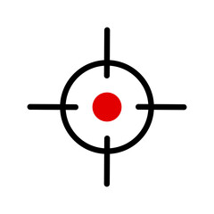 Red gun sights. The aim of the gunshot. Vector.