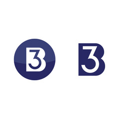 Binary Logo, three B "3B" Logo