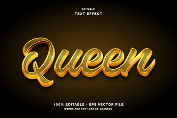 Queen Golden Luxury 3D Editable Text Effect