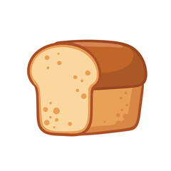 Vector illustration with cut bread isolated on white background. Picture with food