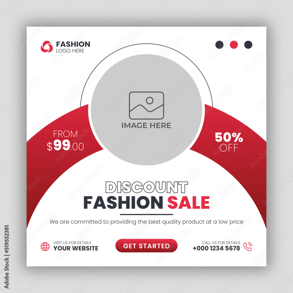 Sticker fashion sale social media post template