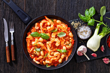 White Bean, Tomato, Fennel and Shrimp  Dinner