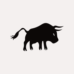 bull vector animal logo design 