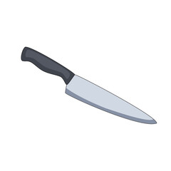 Kitchen knife. Vector illustration isolated on white background.