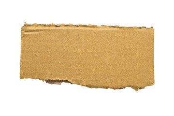 Brown Cardboard paper piece isolated on white background