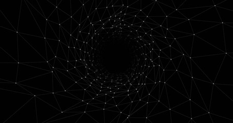 Image of digital tunnel over black background