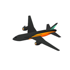 Plane icon illustration in isometric vector design. Futuristic aircraft object isolated on white background. Jet airplane or aeroplane withdrawal device.