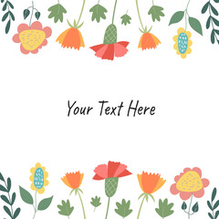 Modern flowers template, great design for any purposes. Vector illustration modern layout template. Isolated vector illustration. Retro vintage background collection.
