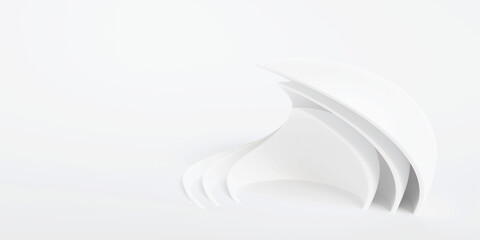 Abstract of white lines background, Minimal dynamic shape, 3d rendering.