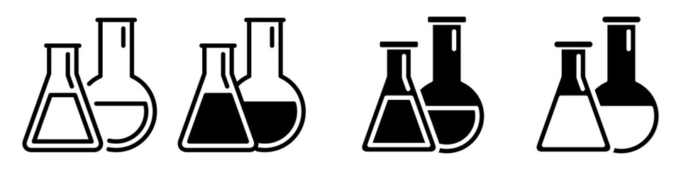 Chemical lab vector icon set. lab illustration sign collection. Chemistry logo. biotechnology symbol.