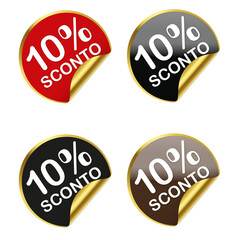 etichetta buono sconto 10%