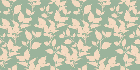 Vector seamless background with floral ornament for white background.