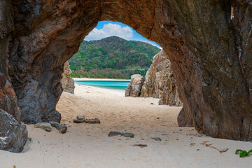 Natural Stone Arch on Tokashiki Island, Okinawa, Japan