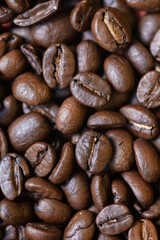 ripe and Freshly roasted coffee beans background