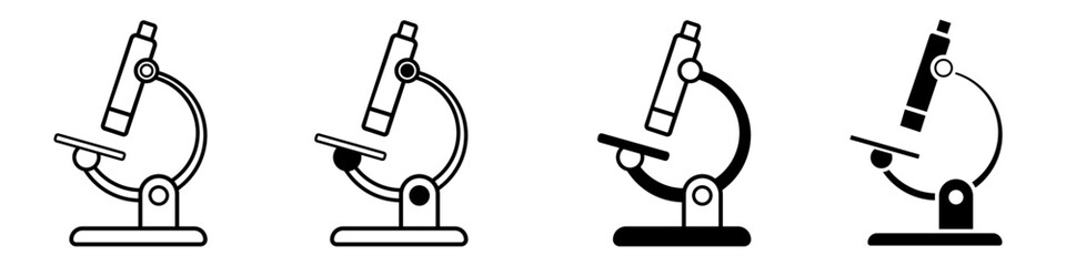 Microscope vector icon set. Laboratory illustration sign collection. study symbol. chemistry logo.