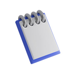3d notepad icon with sheets for notes