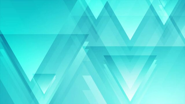Bright blue geometric tech background with glossy triangles. Seamless looping futuristic motion design. Video animation Ultra HD 4K 3840x2160