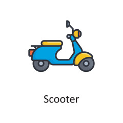 Scooter vector filled outline Icon Design illustration. Miscellaneous Symbol on White background EPS 10 File