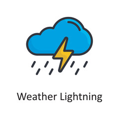 Weather Lightning vector filled outline Icon Design illustration. Miscellaneous Symbol on White background EPS 10 File