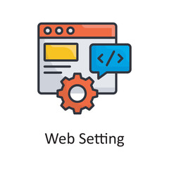 Web Setting vector filled outline Icon Design illustration. Miscellaneous Symbol on White background EPS 10 File