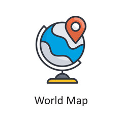 World Map vector filled outline Icon Design illustration. Miscellaneous Symbol on White background EPS 10 File