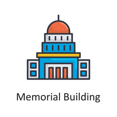 Fototapeta premium Memorial Building vector filled outline Icon Design illustration. Miscellaneous Symbol on White background EPS 10 File