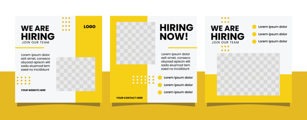 Job seeker hiring poster social media template design