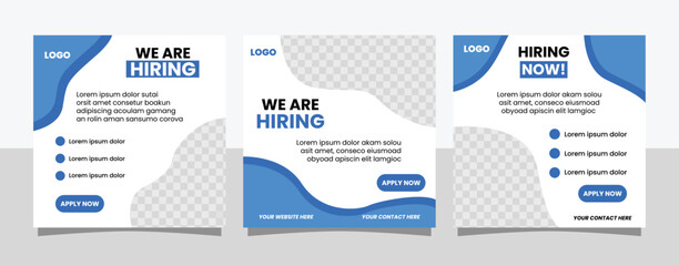 Job seeker hiring poster social media template design